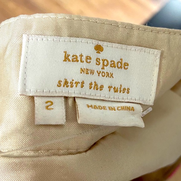 Kate Spade Melody Pleated Skirt cream & pink 2 - Picture 3 of 7